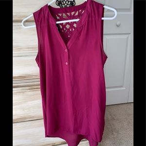 Magenta sleeveless blouse